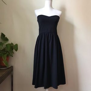 ASOS Strapless Gathered Skirt Navy Dress